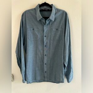 Travis Mathew - Long Sleeve Button Down Shirt - Blue - Size XL